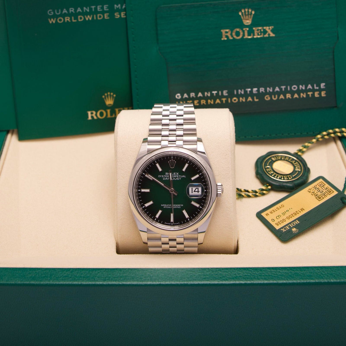 Rolex Datejust 36 NEU 126200 Ombre Grün 2026 Jubilee LC100 Fullset