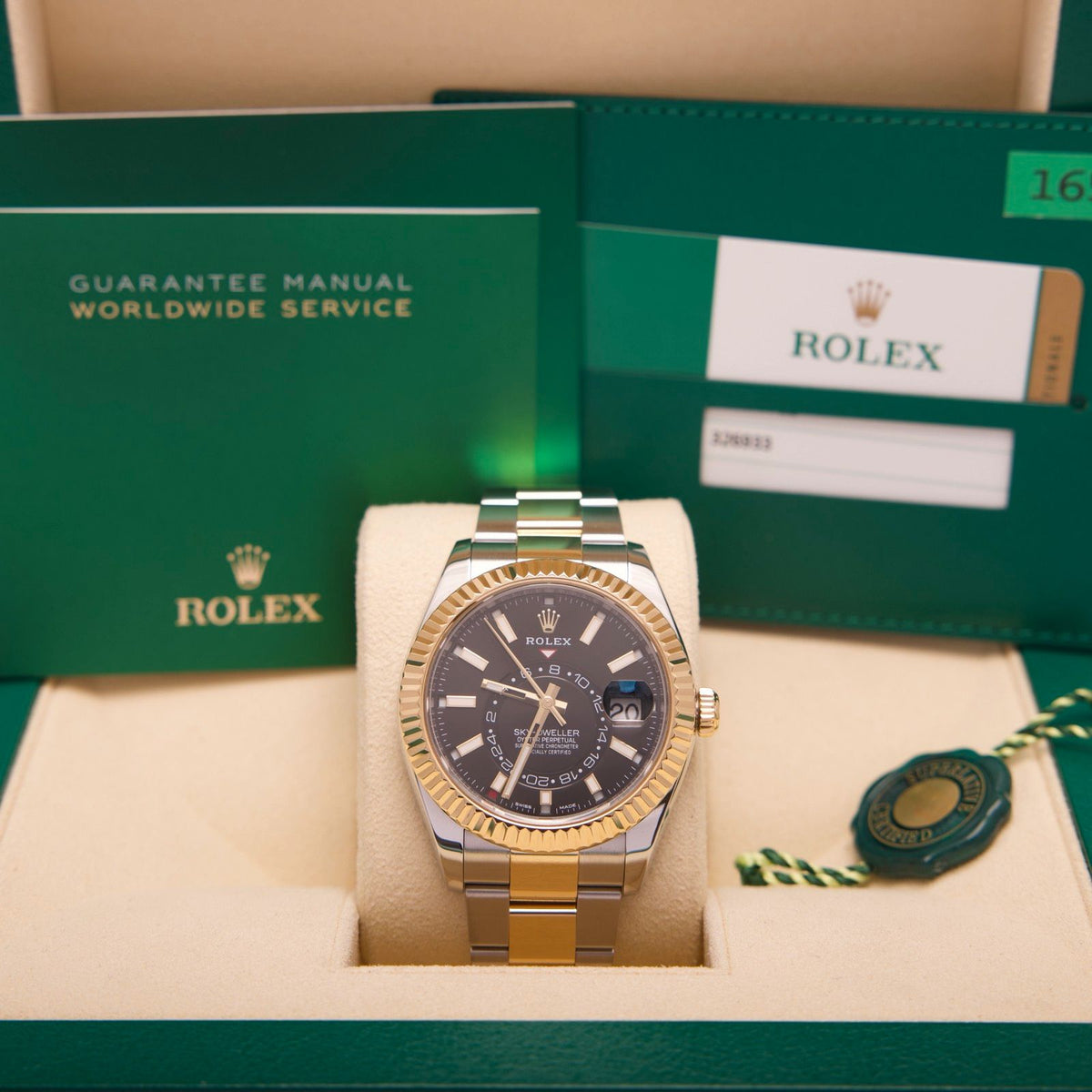 Rolex Sky-Dweller 326933 Gelbgold/Stahl LC100 2018 wie neu Fullset