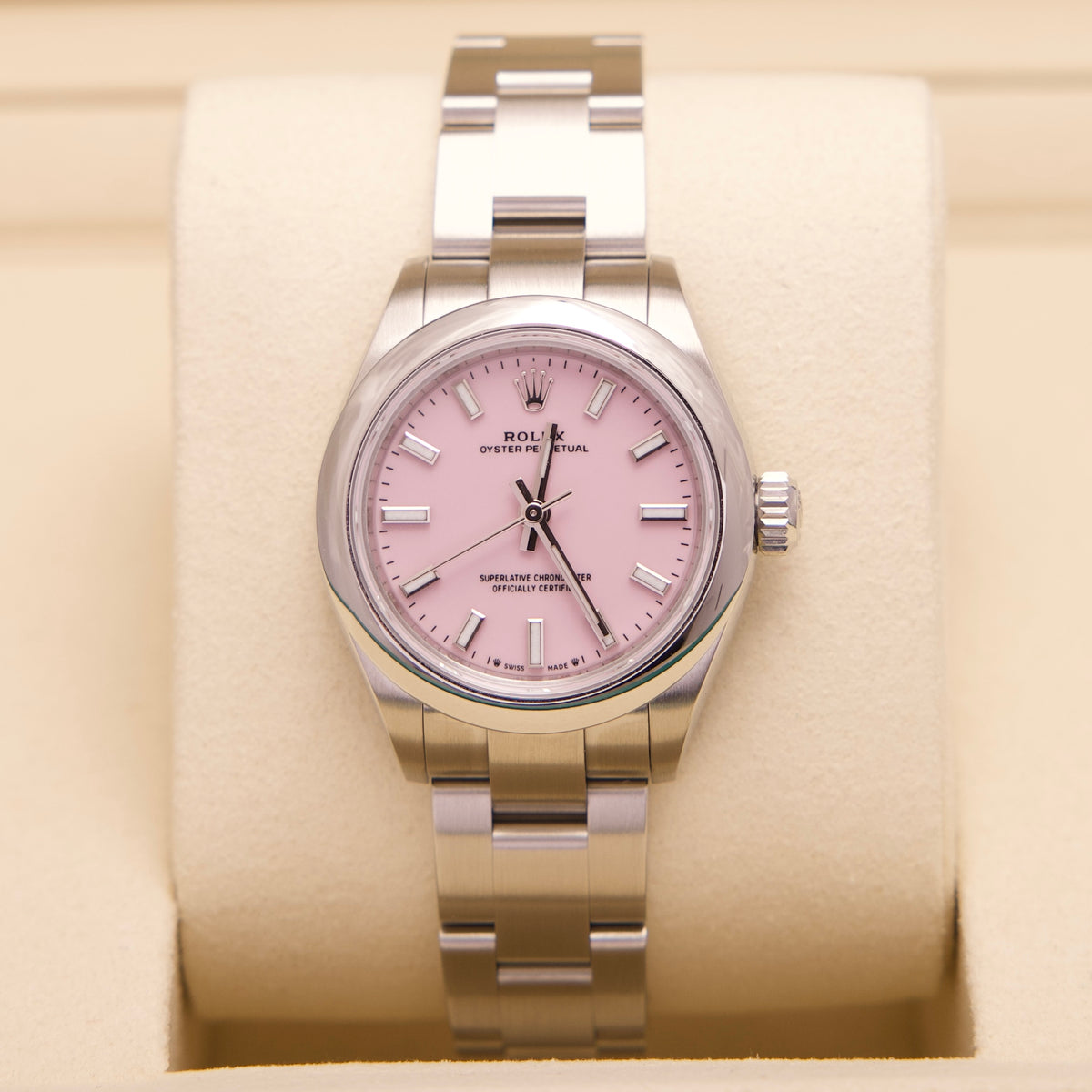 Rolex Oyster Perpetual 28 NEW Unworn 08/2026 Candy Pink 28mm LC100 Fullset
