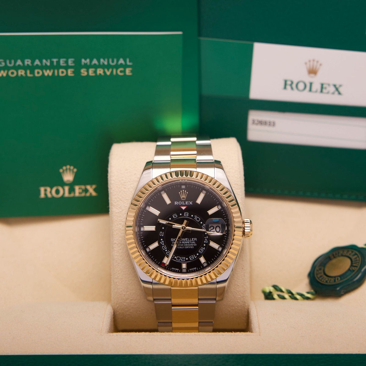 Rolex Sky-Dweller 326933 Gelbgold/Stahl LC100 2018 wie neu Fullset